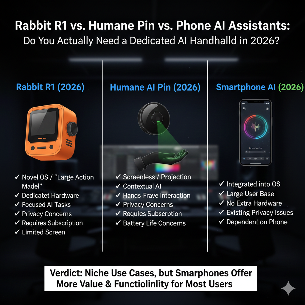 Rabbit R1 vs. Humane Pin vs. Phone AI Assistants: Do You Actually Need a Dedicated AI Handheld in 2026?