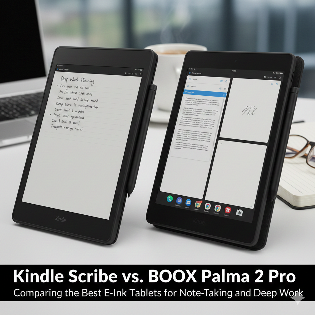Kindle Scribe vs. BOOX Palma 2 Pro: Comparing the Best E-Ink Tablets for Note-Taking and Deep Work