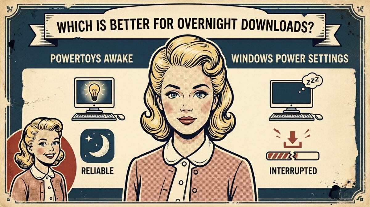 PowerToys Awake vs Windows Power Settings: Which is Better for Uninterrupted Overnight Downloads?