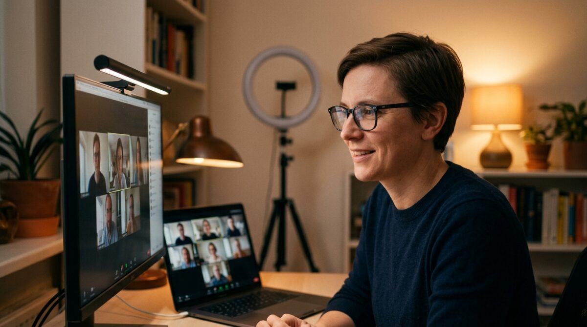 How to Eliminate Eyeglass Glare on Video Calls Using Monitor Light Bars Instead of Ring Lights