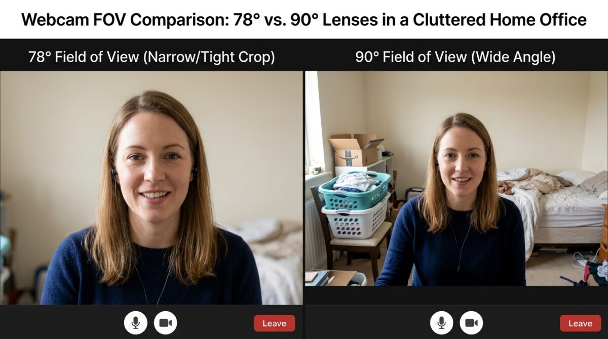Webcam Field of View (FOV) Comparison: Choosing Between 78° and 90° Lenses for Cluttered Home Offices
