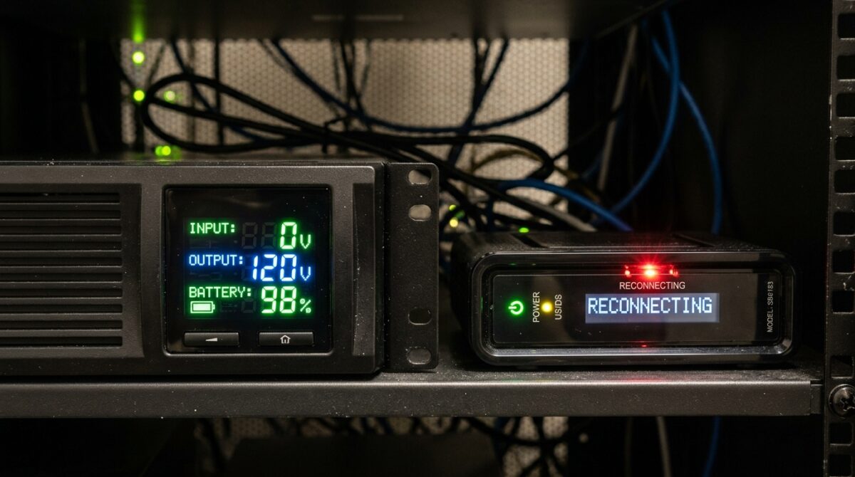 Uninterruptible Power Supply (UPS) Transfer Time: Why Some Modems Reboot Despite Having Battery Backup