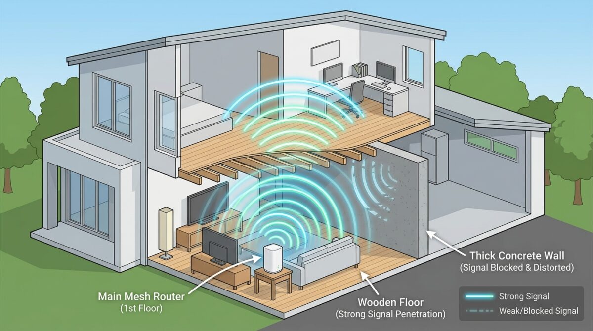 Dual Band vs Tri-Band Mesh Routers: Concrete Wall Penetration and Latency Drops in Multi-Story Homes